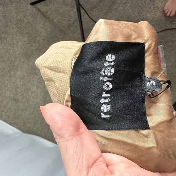 Retrofete Light Brown Beaded Wide Leg Dress‎ Pants - Picture 5 of 5